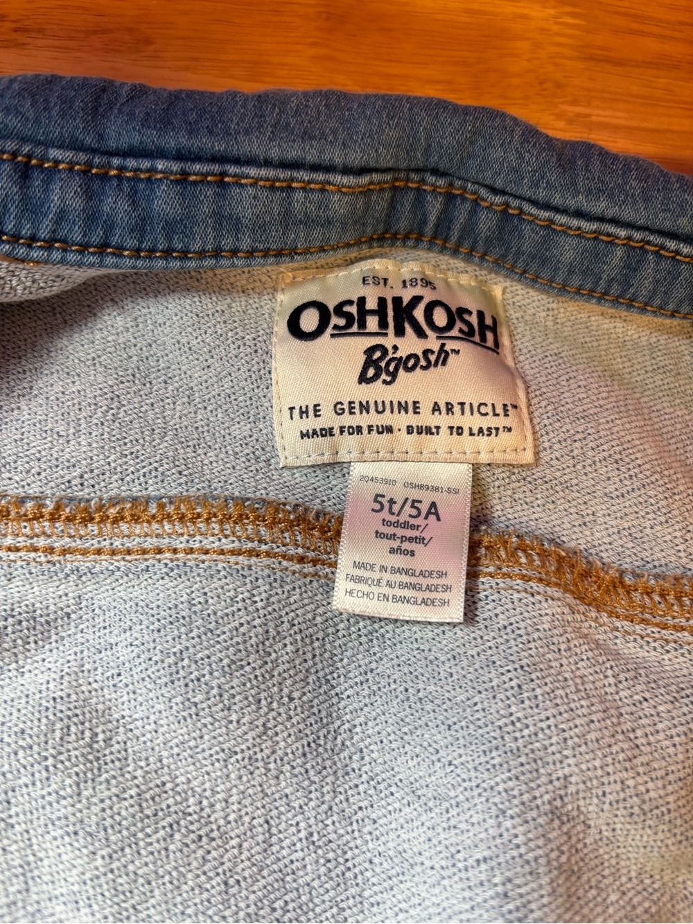 OshKosh B'gosh Light Blue Denim Jacket with Button Front - Picture 2 of 5